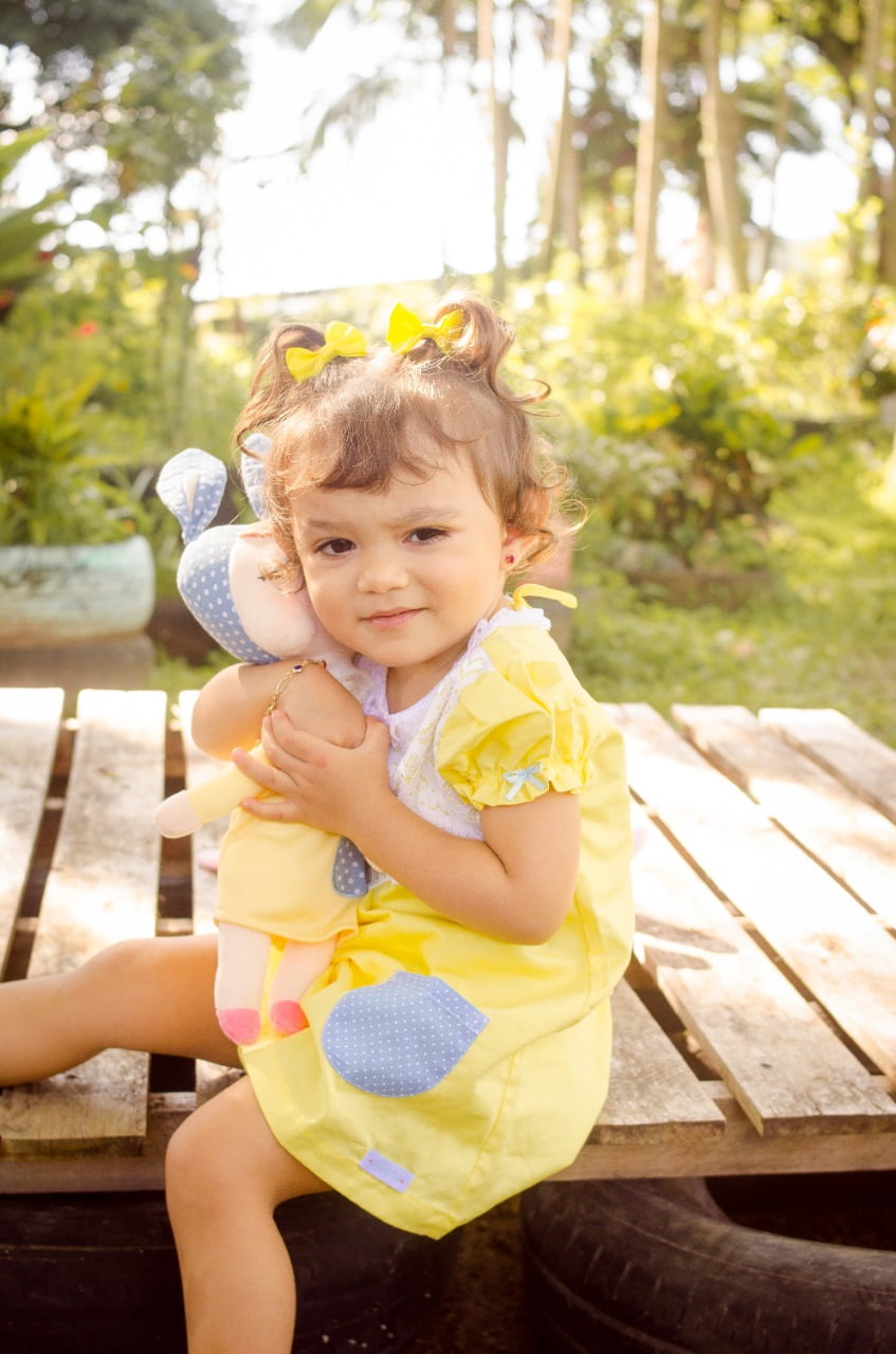 Vestido Trapézio Boneca Metoo Angela Verde e Rosa Fantasia Temático -  Pityticos Moda Infantil