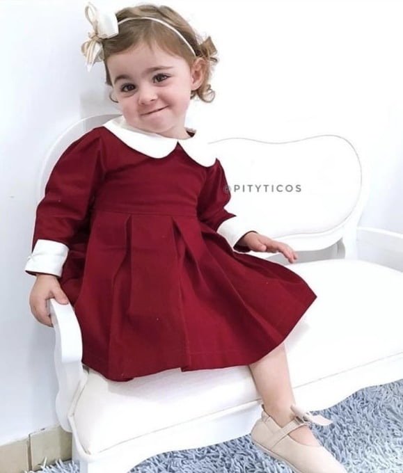 vestido infantil vermelho para natal