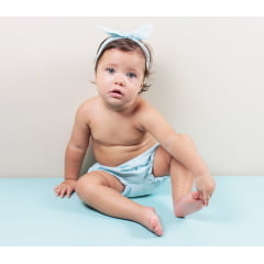 Calcinha Bebê Infantil Para Menina Fofura Azul Poá