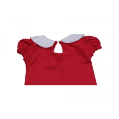 Vestido Infantil Boneca Vermelho Manga Curta