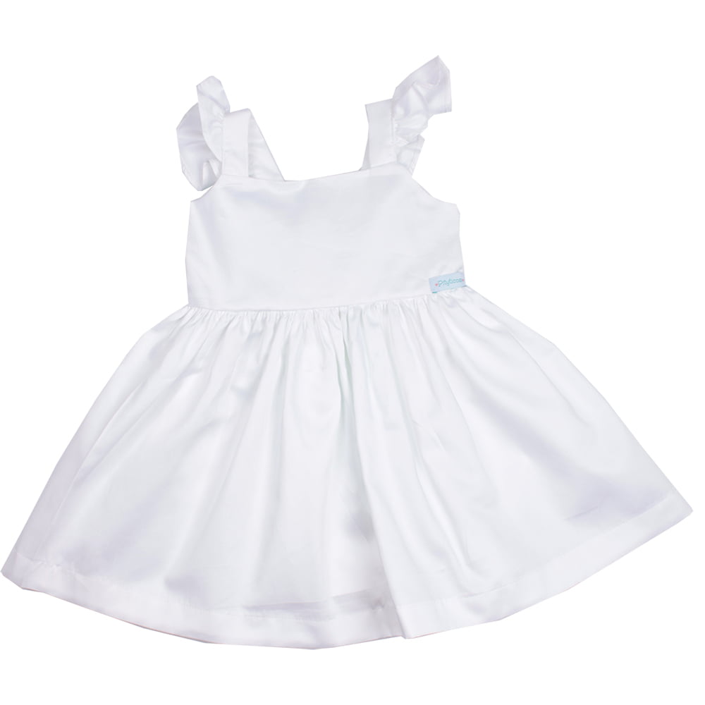 Vestido Infantil Para Menina Branco Algodão Sofia